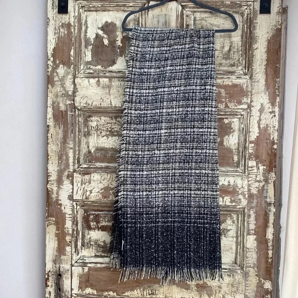 Long Wrap scarf, multicolored, black/white